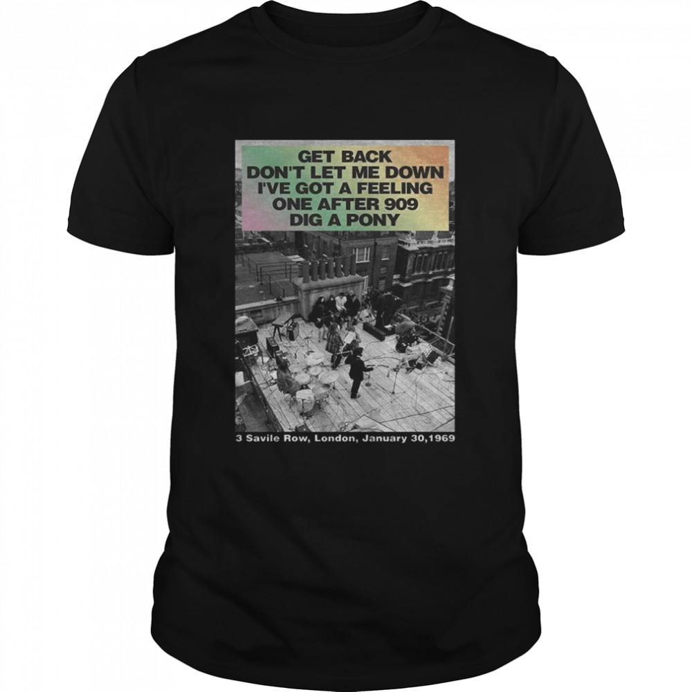 The Beatles Rooftop Songs Gradient  Classic Men's T-shirt