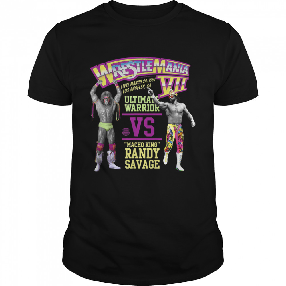 WWE Warrior vs Macho Wrestlemania T- Classic Men's T-shirt