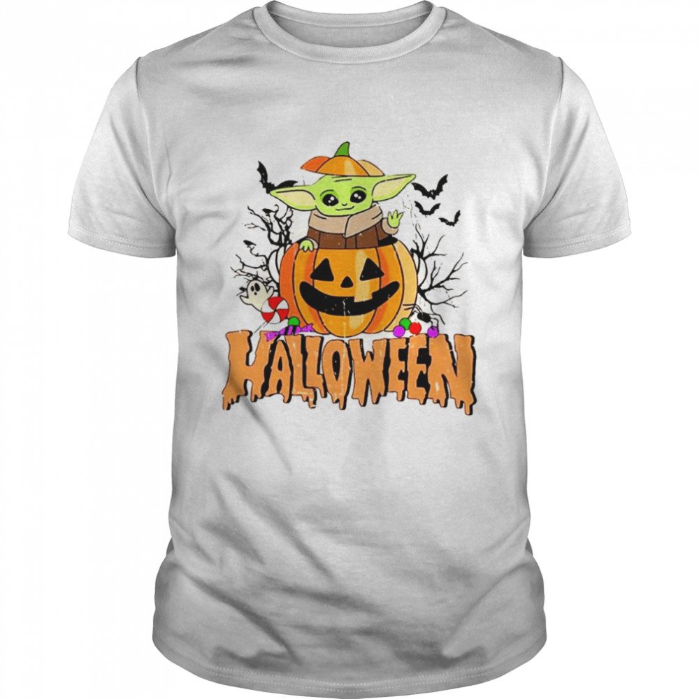 Baby Yoda Pumpkin Halloween Star Wars Baby Yoda Halloween 2022 Shirt