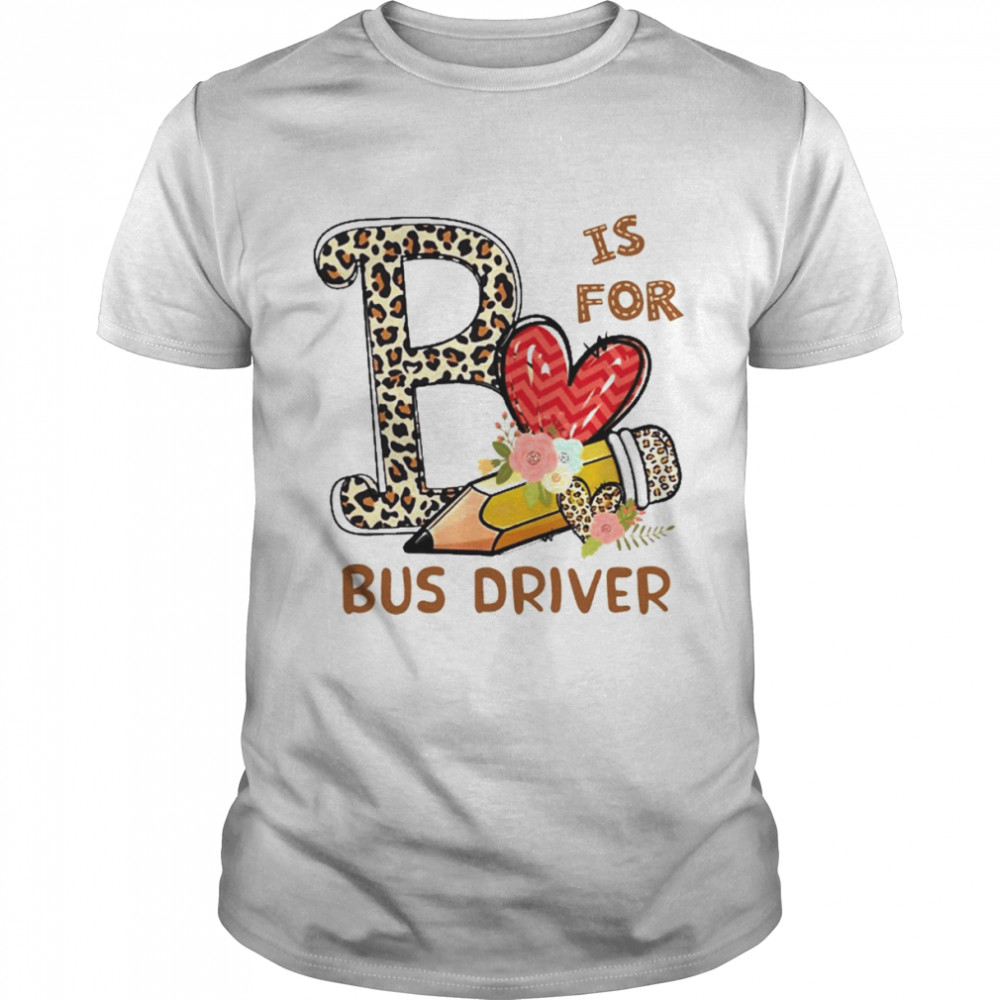 Leopard Flowers Is For Bus Driver  Classic Men's T-shirt