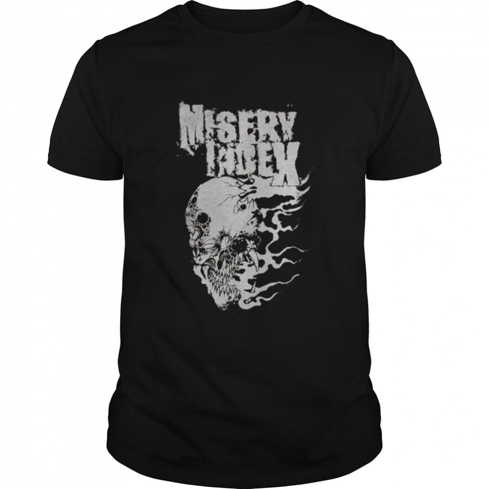 Black And White Design Misery Metal Index Rock Band shirt