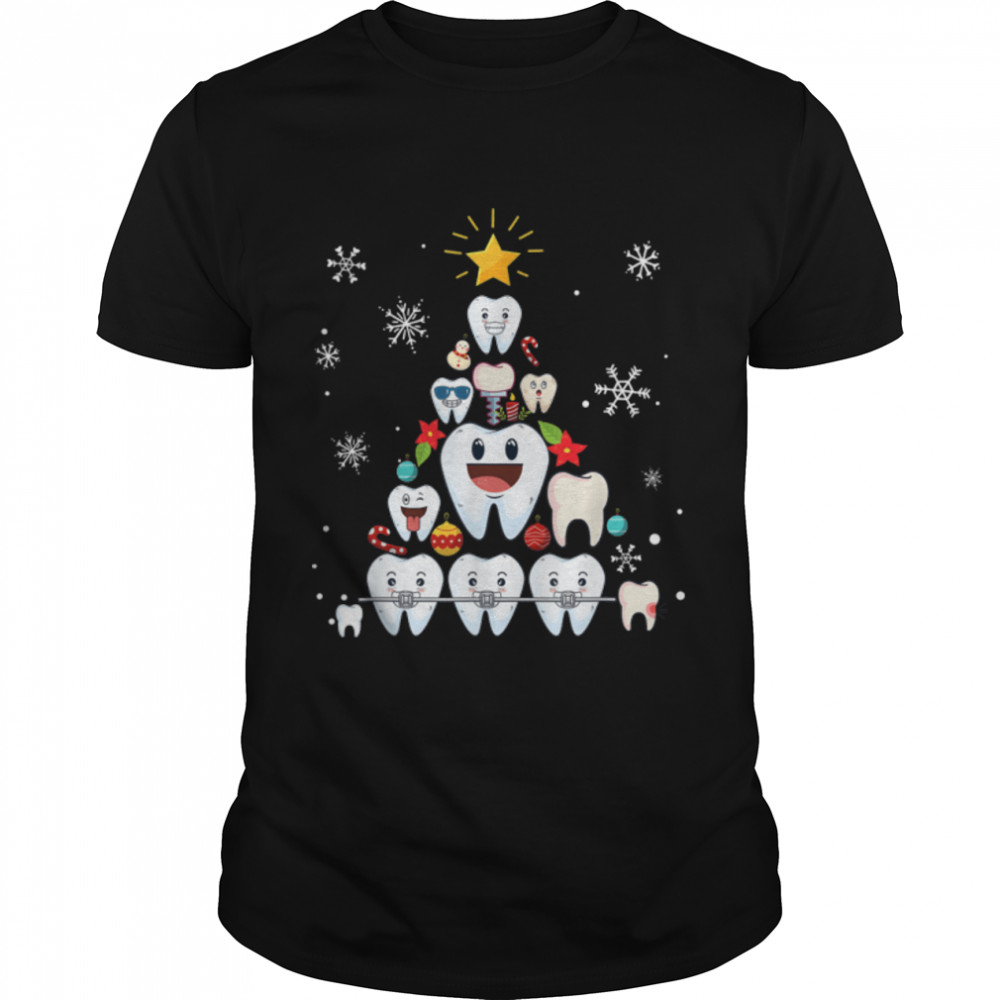 Dental Hygienist Christmas Tree Dentist Holiday Season Xmas T-Shirt B0B82LJCS8