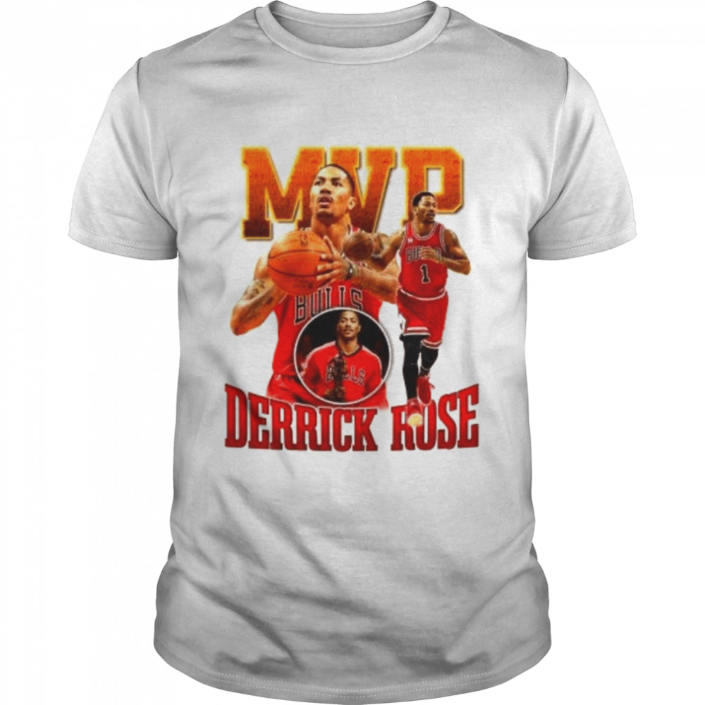 Derrick Rose Mvp Chicago Basketball Signature Retro Bootleg Rap Style T-Shirt