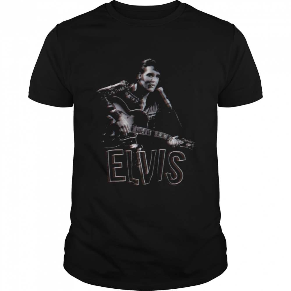 Elvis Presley Mens Size Large 2016 Crew Neck Adult Black T- Classic Men's T-shirt