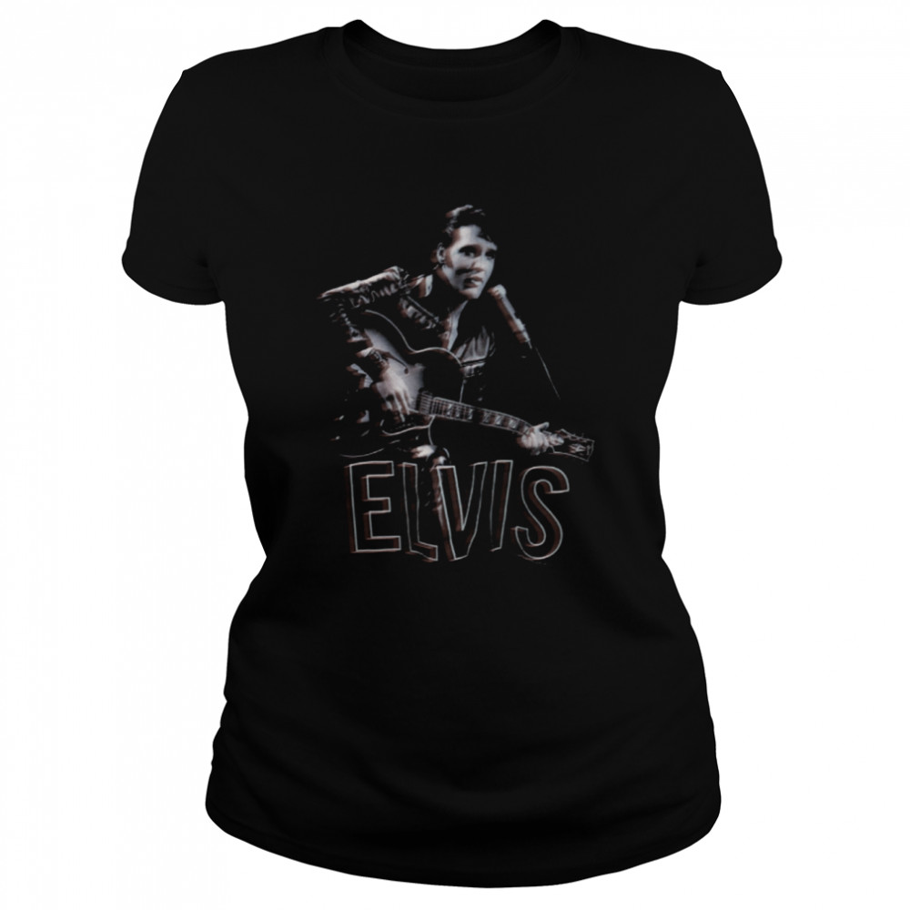 Elvis Presley Mens Size Large 2016 Crew Neck Adult Black T- Classic Women's T-shirt