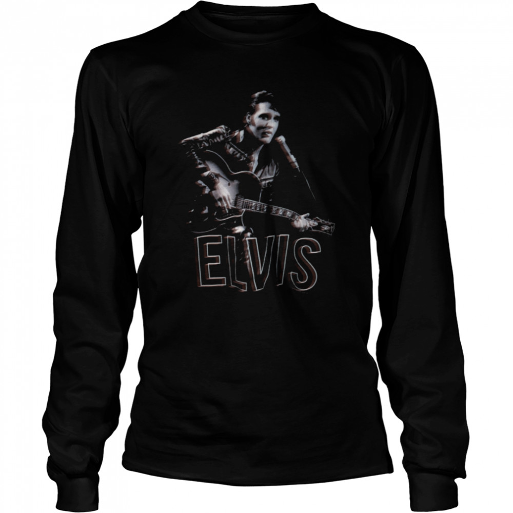 Elvis Presley Mens Size Large 2016 Crew Neck Adult Black T- Long Sleeved T-shirt