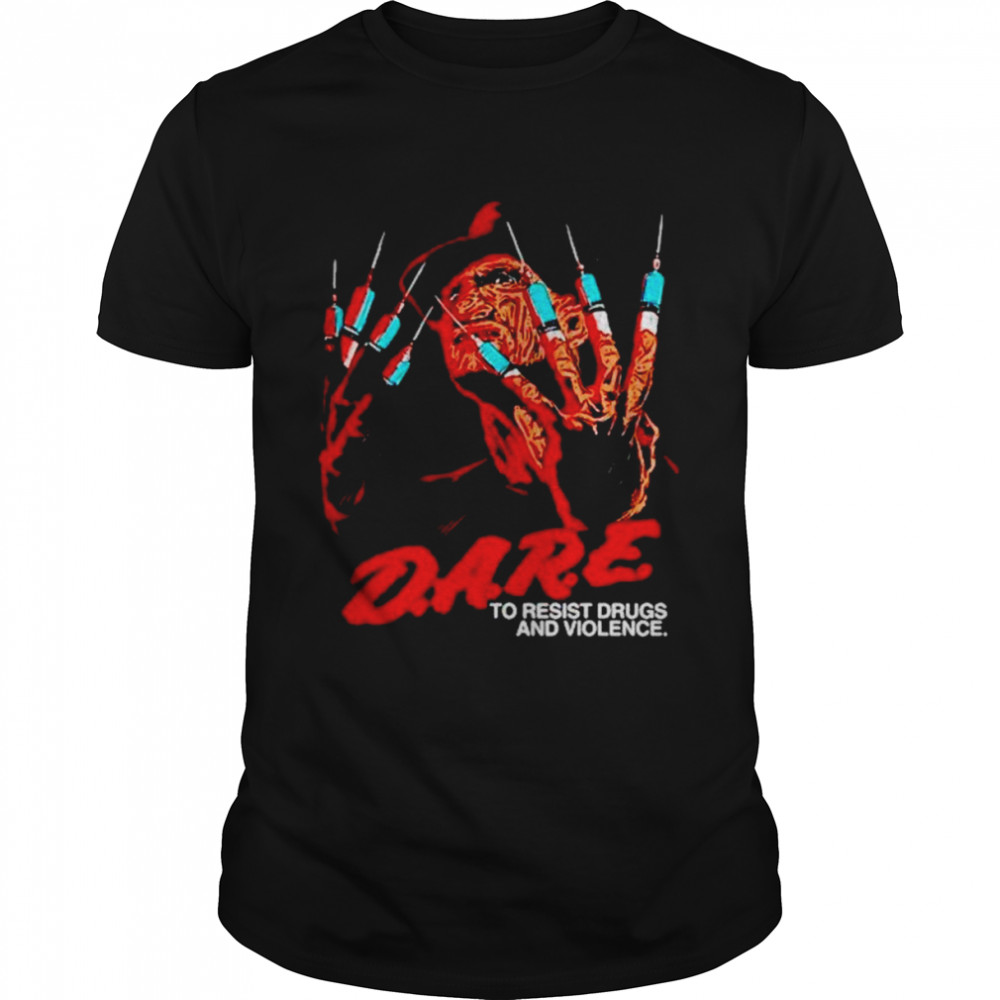 Freddy Krueger Dare Logo to resist drugs and violence shirt