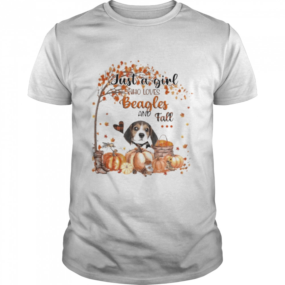 Just a Girl who loves Beagle and Fall Pumpkin Happy Thanksgiving shirt