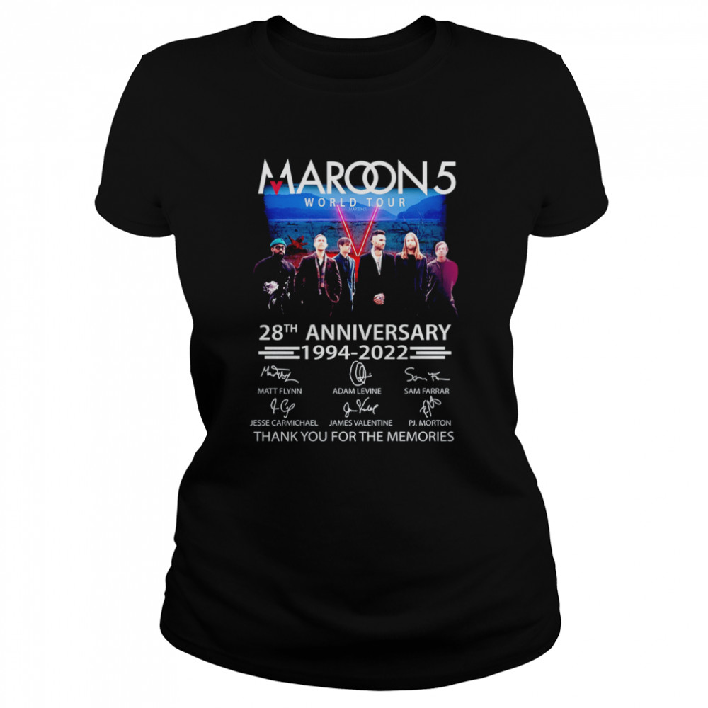 Maroon 5 28th Anniversary Signature Maroon 5 Thank You For The Memories  Classic Women's T-shirt