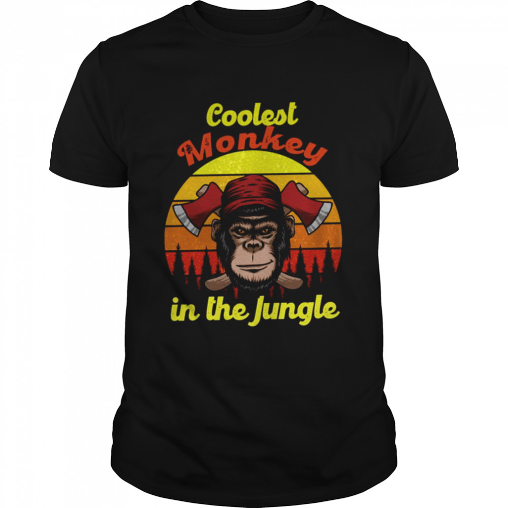 Sunset Art Coolest Monkey In The Jungle shirt