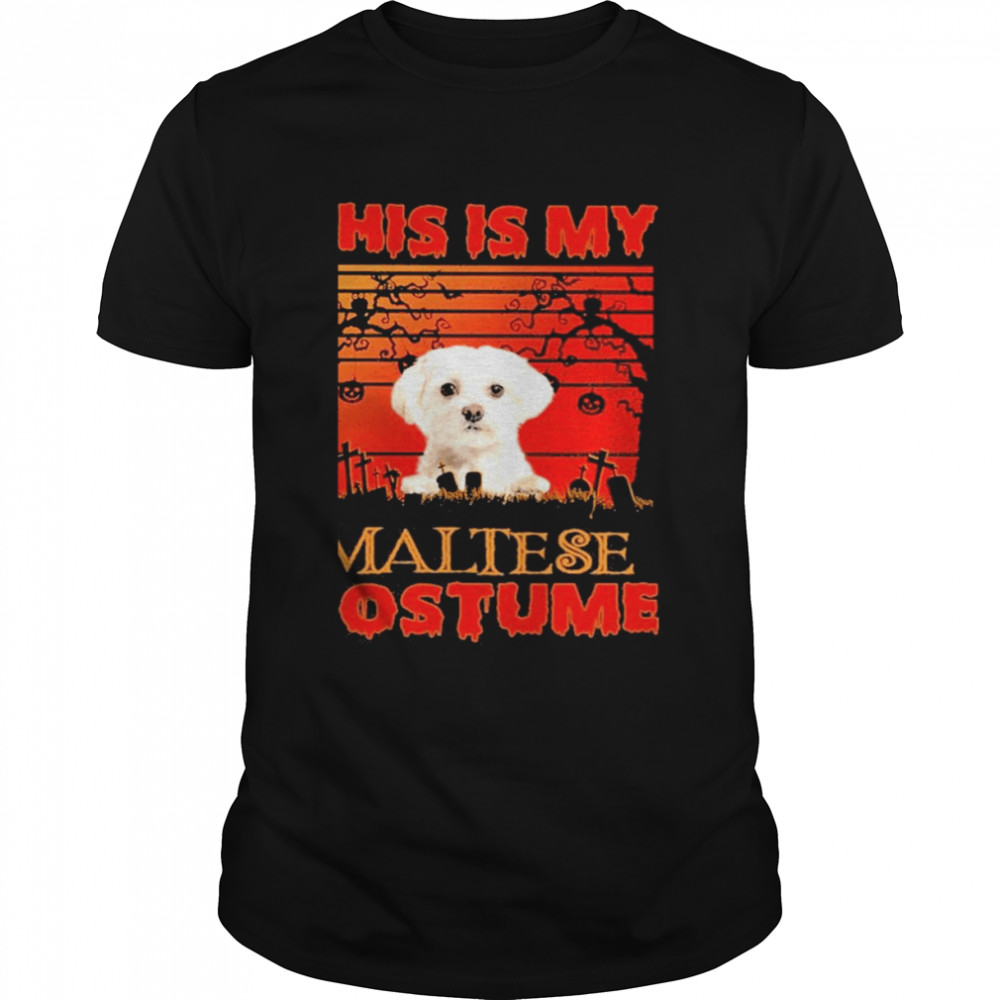This is my White Maltese Costume vintage Halloween shirt