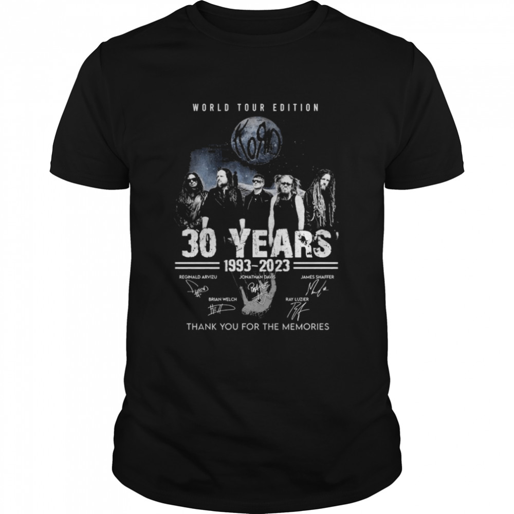 World Tour Edition Korn 30 Years 1993-2023 Thank You For The Memories Signatures Shirt