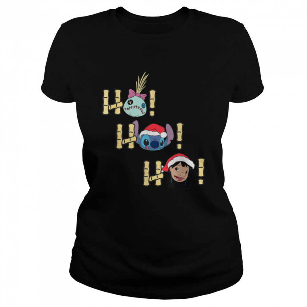 Disney Lilo and Stitch Ho Ho Ho Holiday T- T- B07MQZJSMV Classic Women's T-shirt