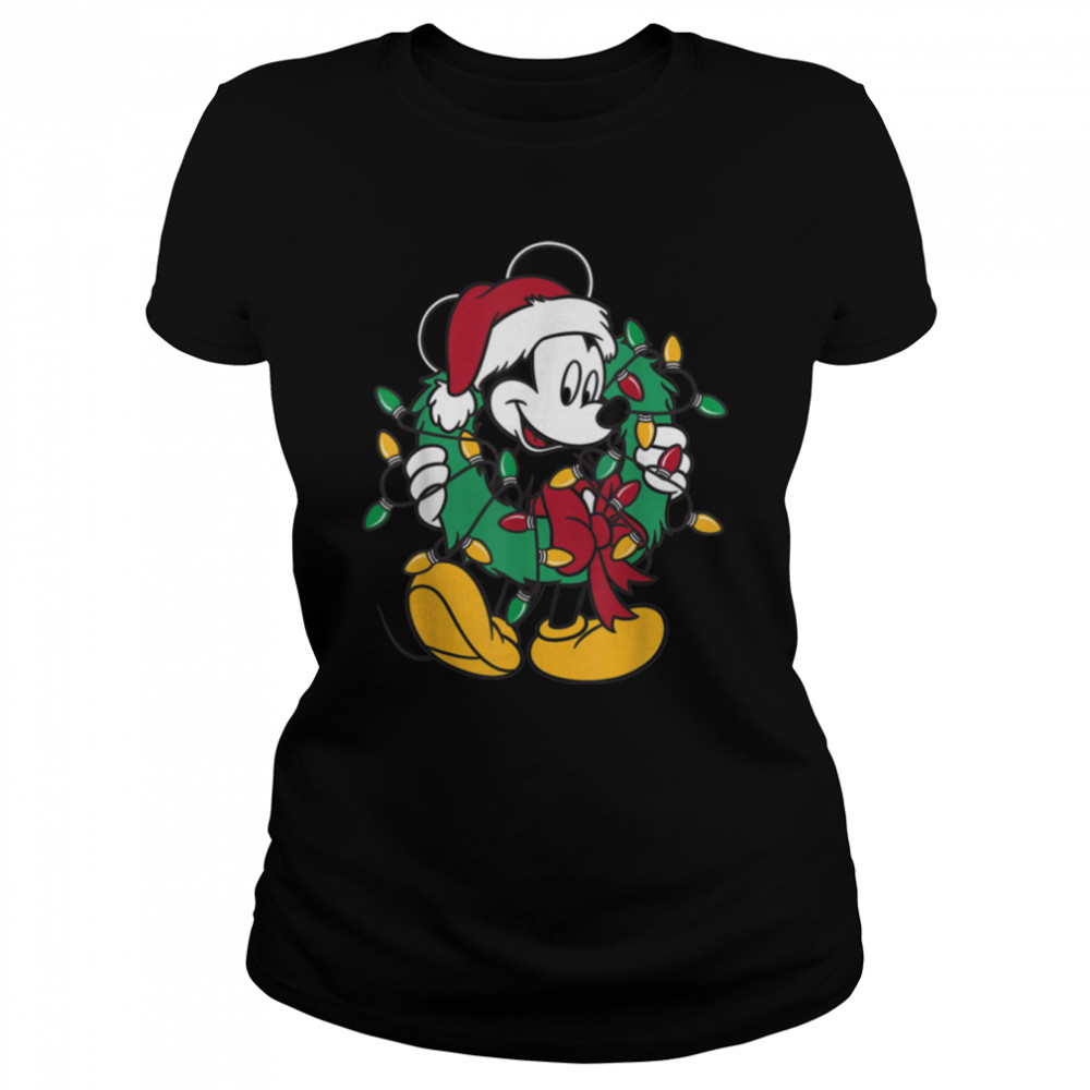 Disney Mickey Mouse Christmas Lights T- B07G7R2X69 Classic Women's T-shirt