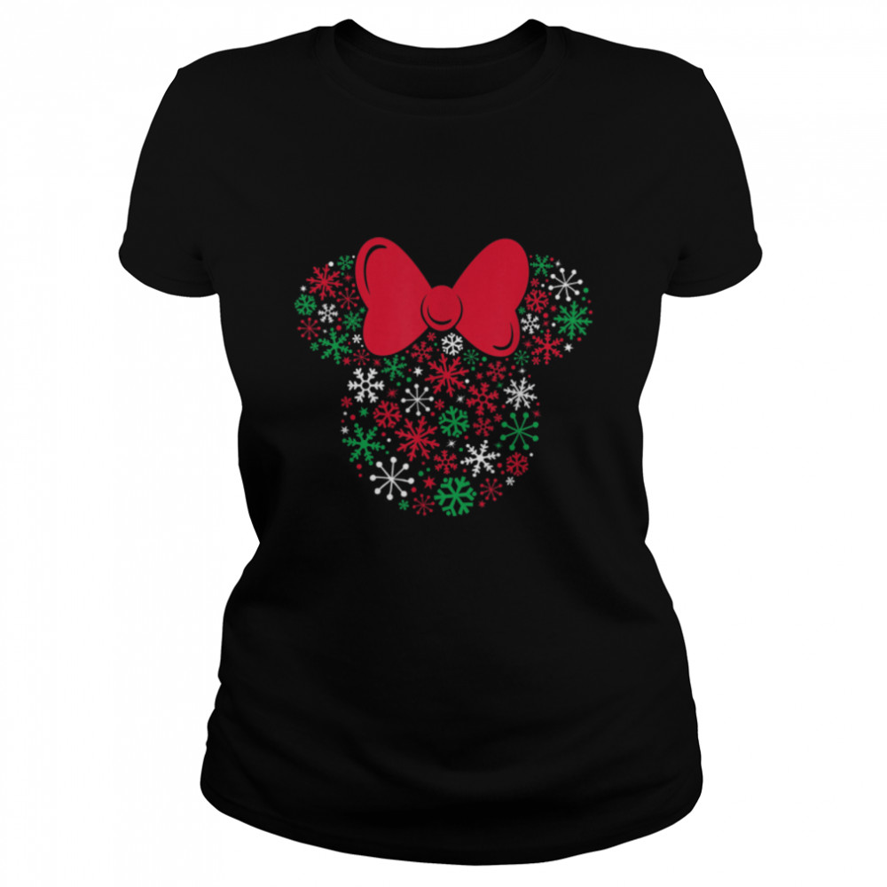 Disney Minnie Mouse Icon Holiday Snowflakes T- B07YNJSLJZ Classic Women's T-shirt