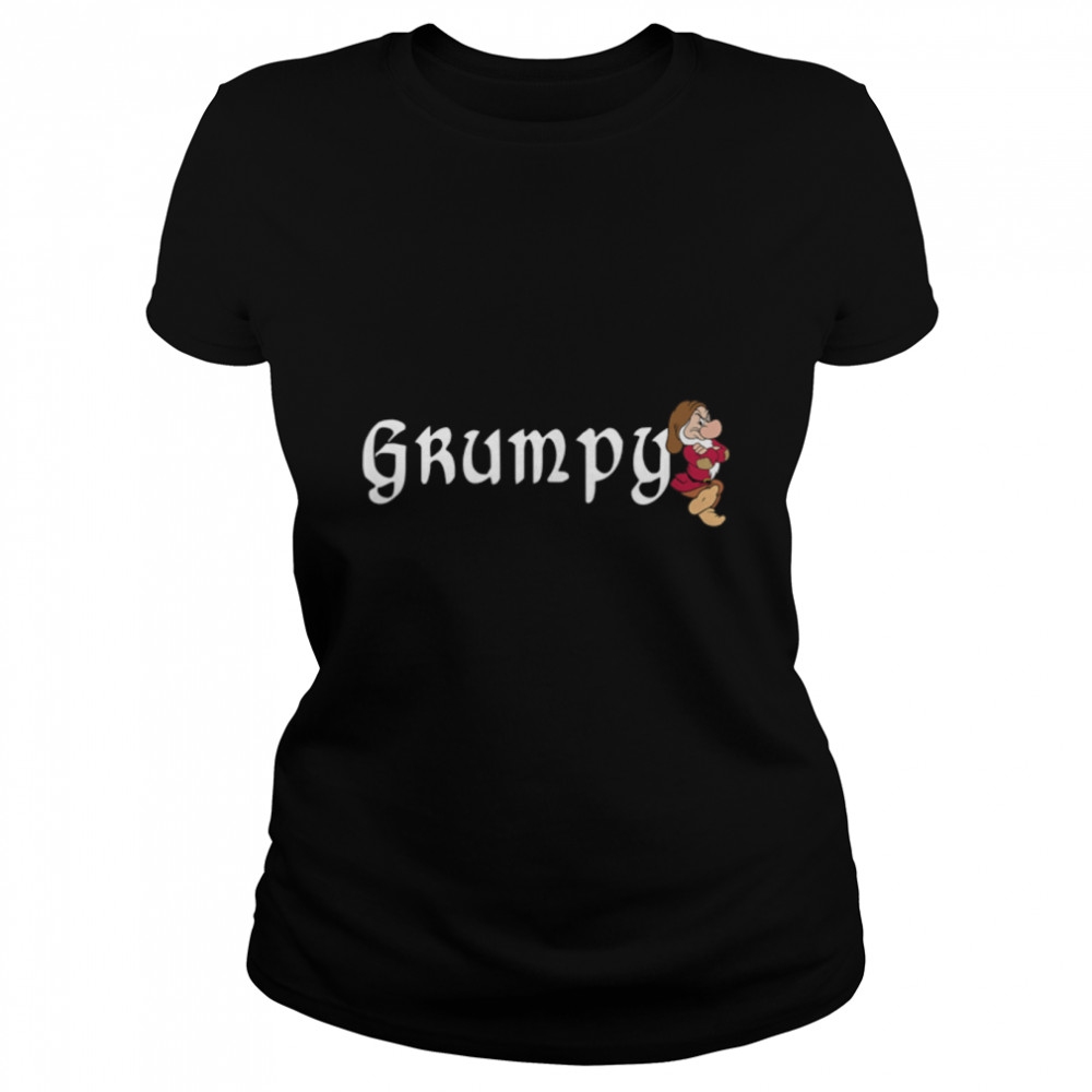 Disney Snow White Grumpy Leaning On Name Banner T- B08SKGZQNF Classic Women's T-shirt