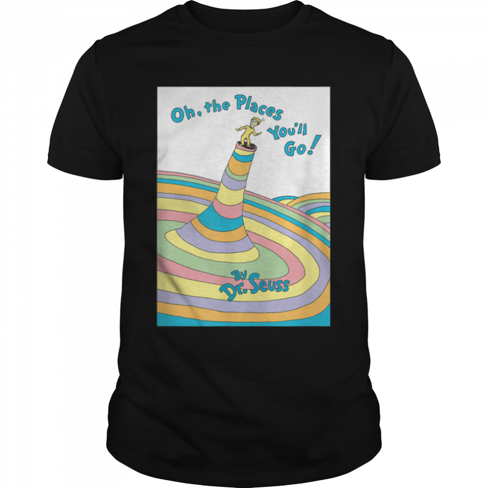 Dr. Seuss Oh the Places You'll Go Book Cover T-shirt B079H9WQW9