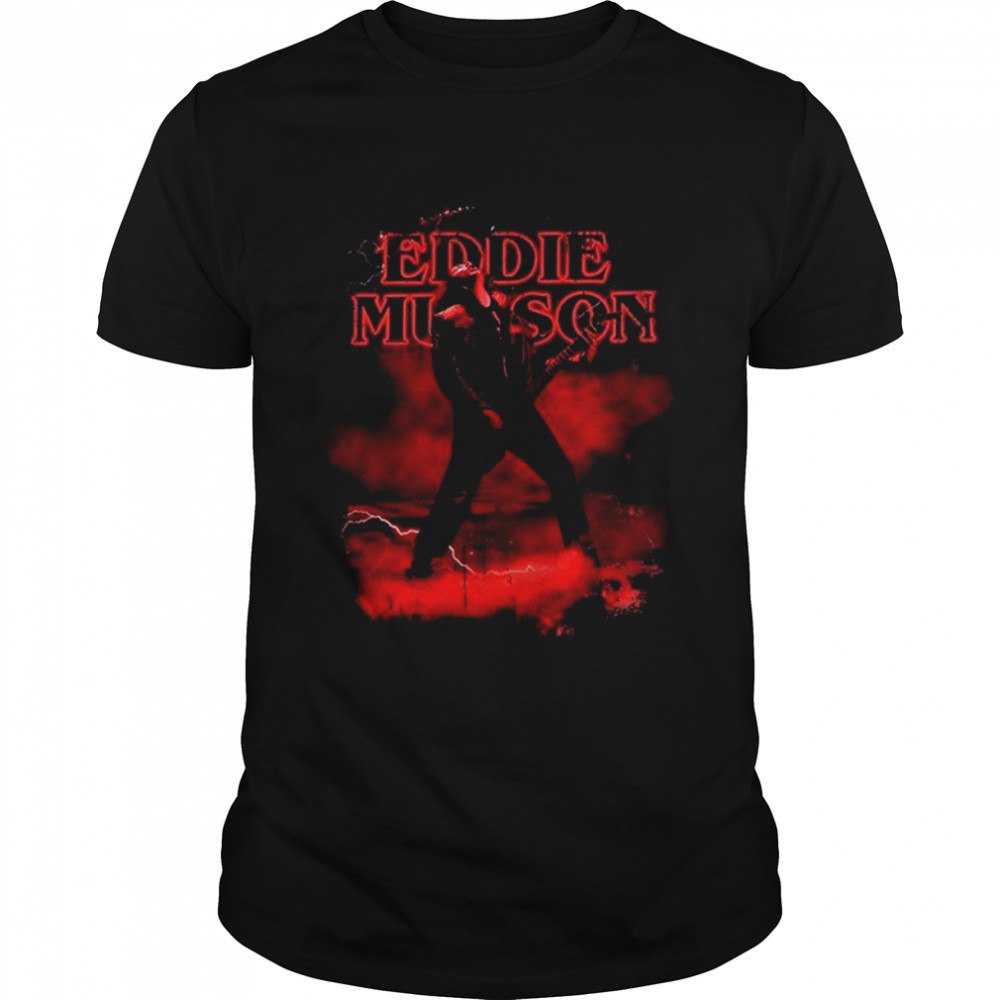Red Style Eddie Munson Guitar shirt Classic Men's T-shirt