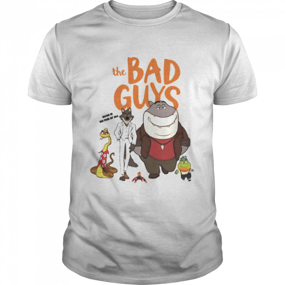 The Bad Guys 2022 Film Movie Cartoon Book Bad Shark Guys Bad Wolf shirt Classic Men's T-shirt