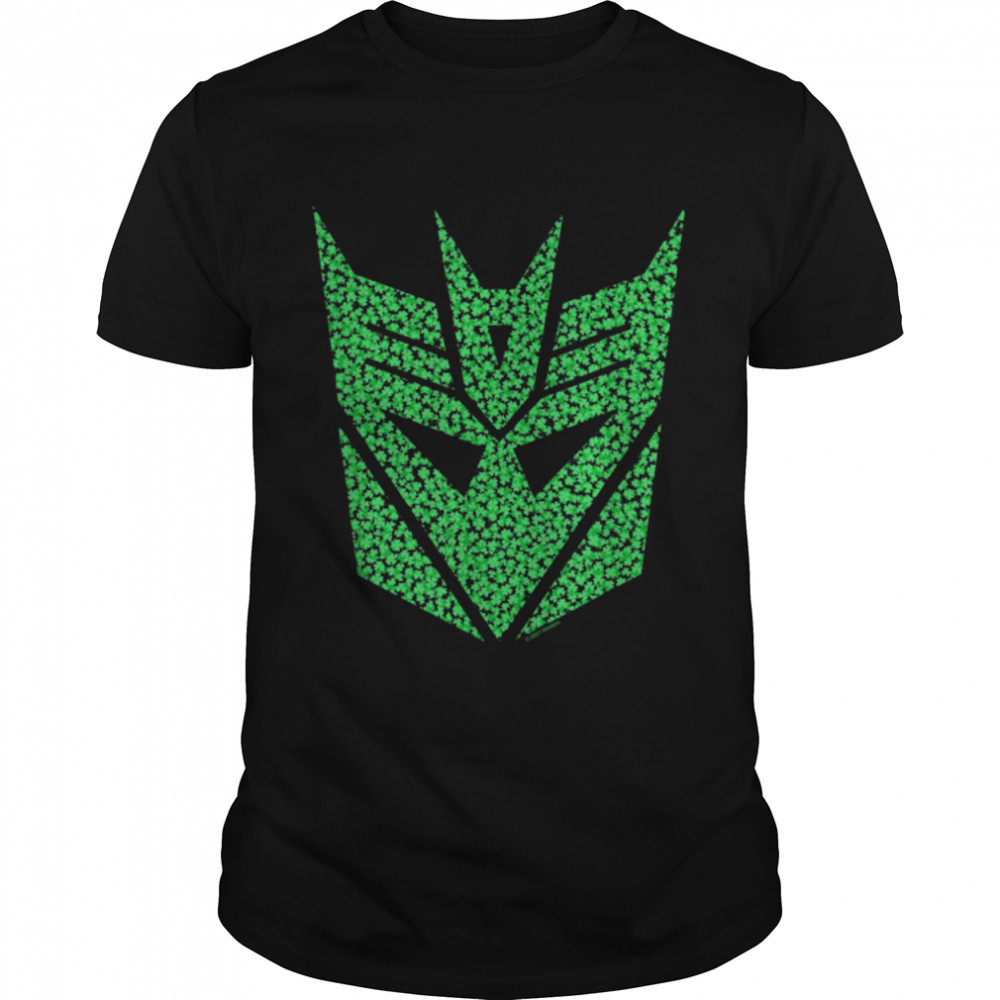 Transformers St. Patrick's Day Decepticon Shamrock Fill Face T-Shirt B09KDV32MR