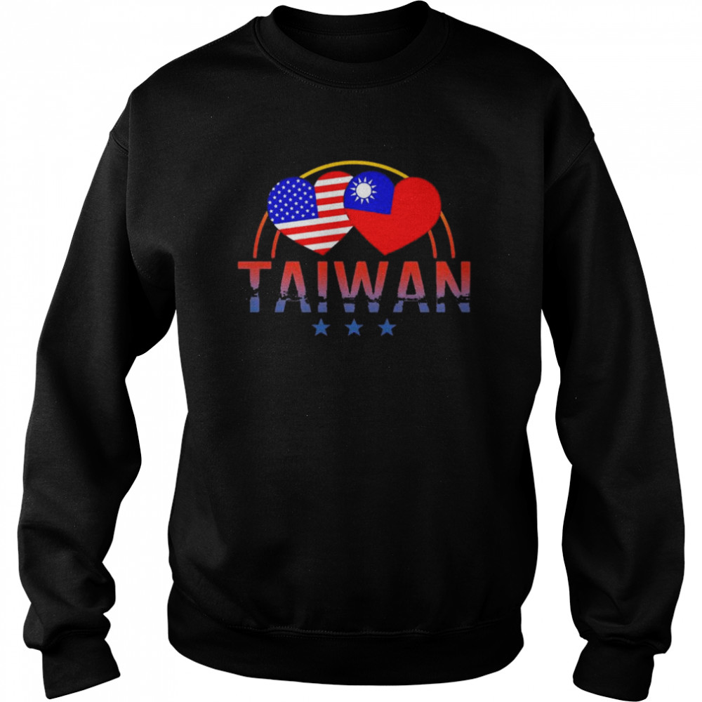America And Taiwan Taiwanese American Flag Heart T- Unisex Sweatshirt