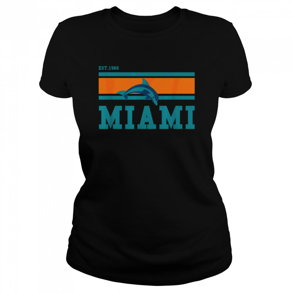Athletic Novelty Dolphin Miami Sports Team Est1966 shirt Classic Women's T-shirt