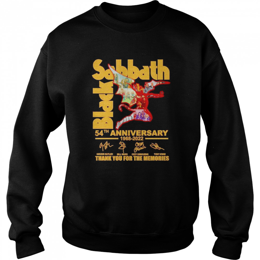 Black Sabbath 54th Anniversary 1968 2022 Signatures Thank You For The Memories  Unisex Sweatshirt