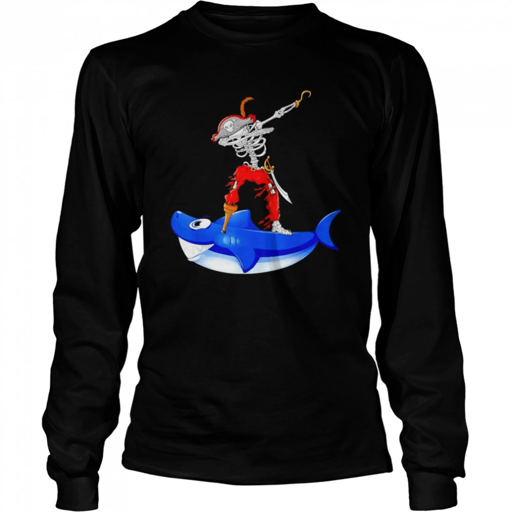 Dabbing Pirate and Shark Pirate Halloween Costume T- Long Sleeved T-shirt