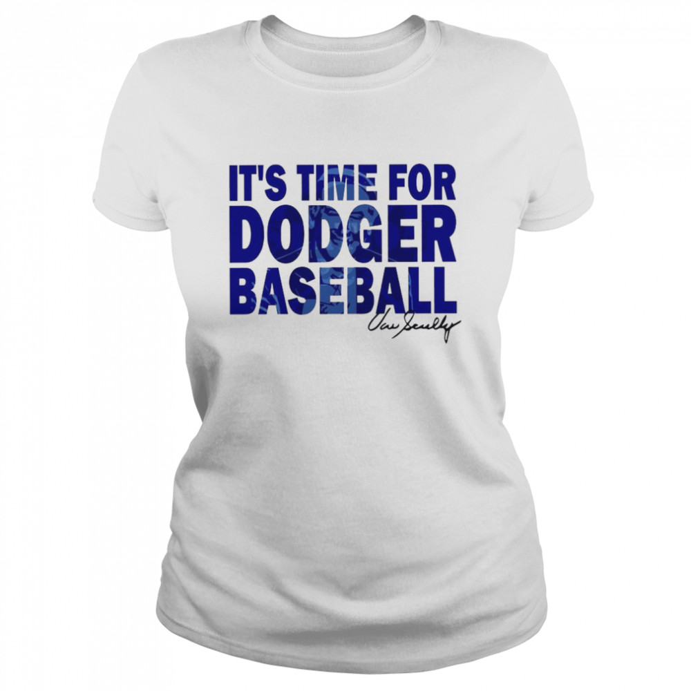 Vin Scully It's Time For Dodgers Baseball Ladies Boyfriend Shirt