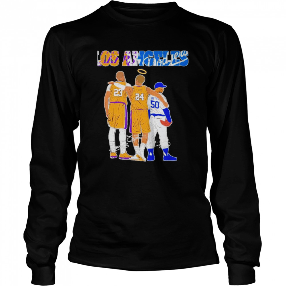 Los Angeles Lebron James Kobe Bryant Mookie Betts Signatures 2022  Long Sleeved T-shirt