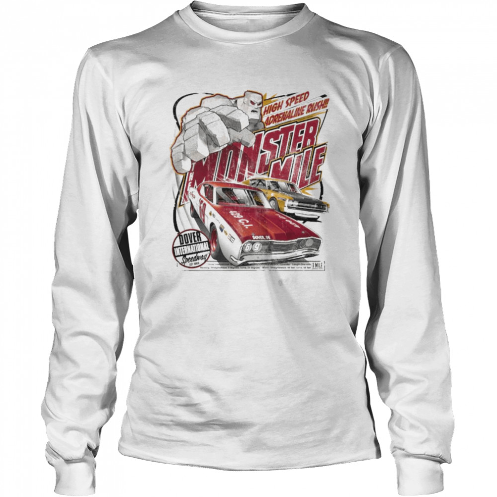Men’s White Dover International Speedway High Speed Monster Mile T- Long Sleeved T-shirt