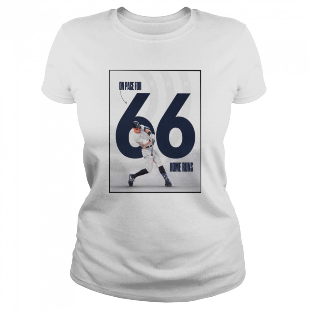 Mlb new york yankees aaron judge on pace for 66 home runs art shirt Classic Women's T-shirt
