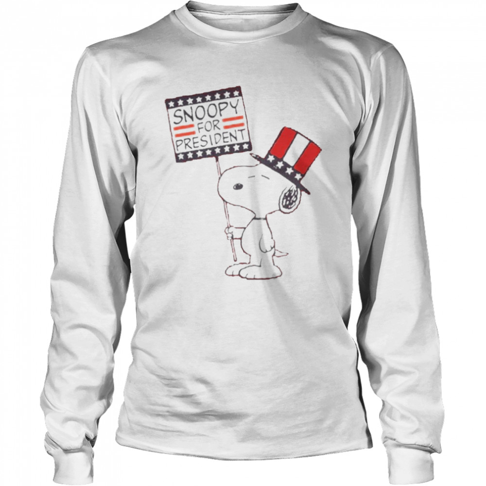 Peanuts Snoopy For President Patriotic Men’s Graphic T- Long Sleeved T-shirt
