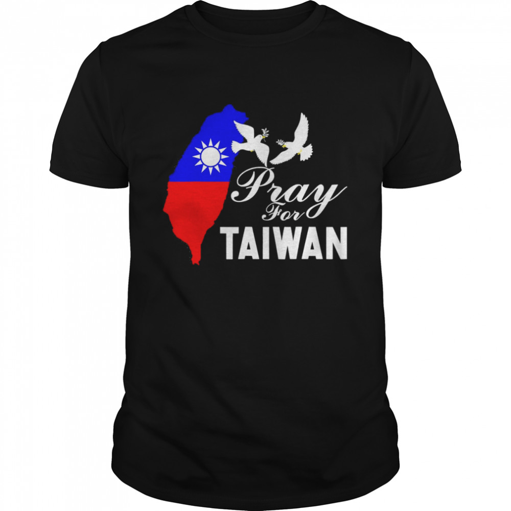 Pray For Taiwan Support Taiwanese Flag Heart T- Classic Men's T-shirt