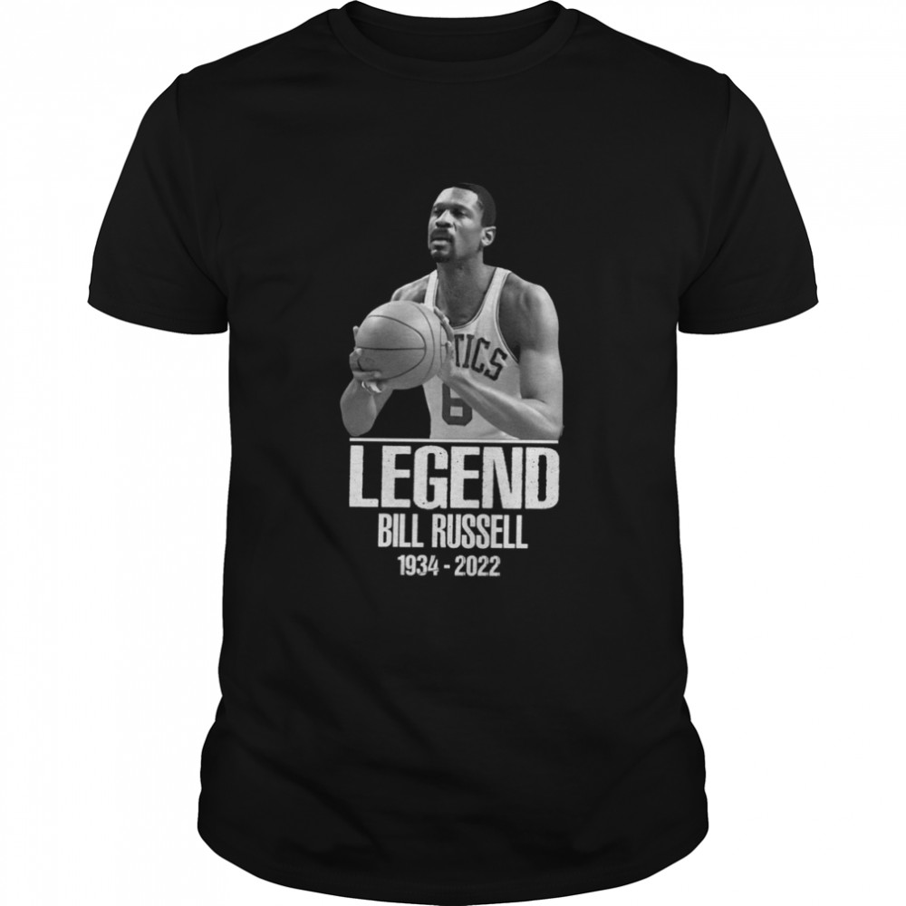 Rip Bill Russell 1956-1969 Signature NBA Legend Baseketball shirt