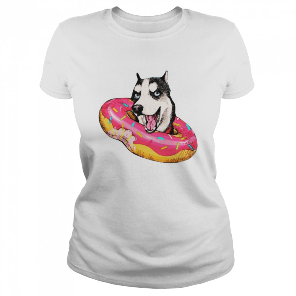 Sily Illustratio Siberian Funny Husky Donut shirt Classic Women's T-shirt
