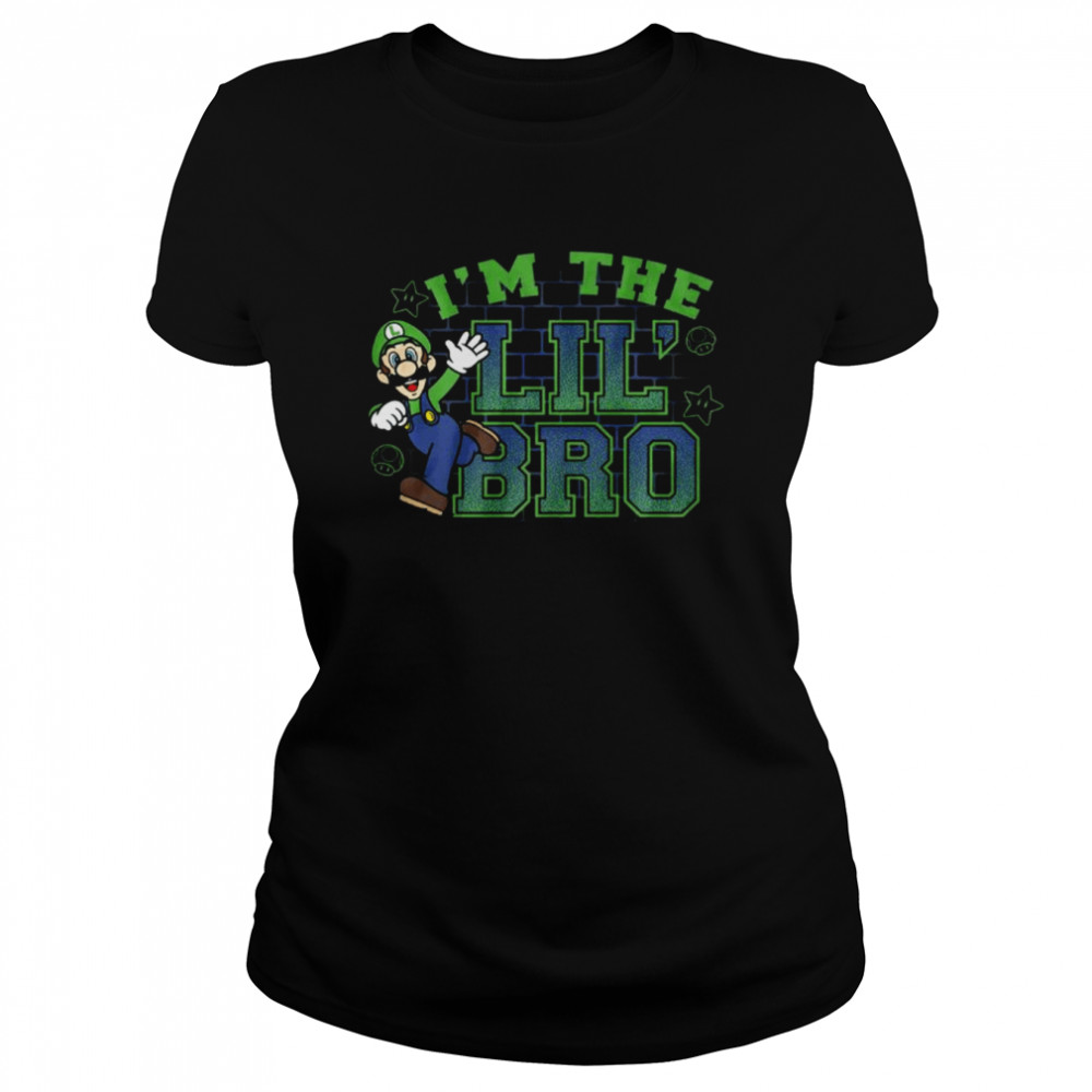 Super Mario Im The Lil Bro Luigi Action Pose Green shirt Classic Women's T-shirt