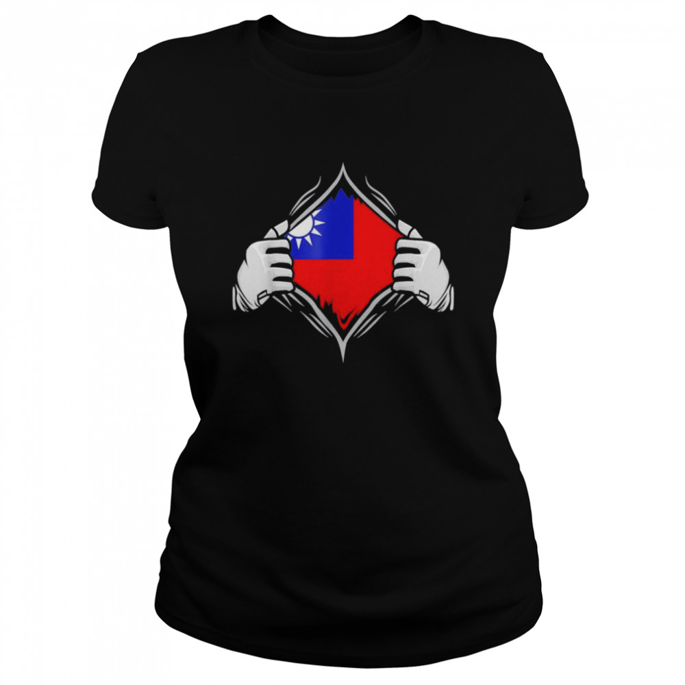 Super Taiwan Heritage Proud Taiwanese Roots Flag T- Classic Women's T-shirt