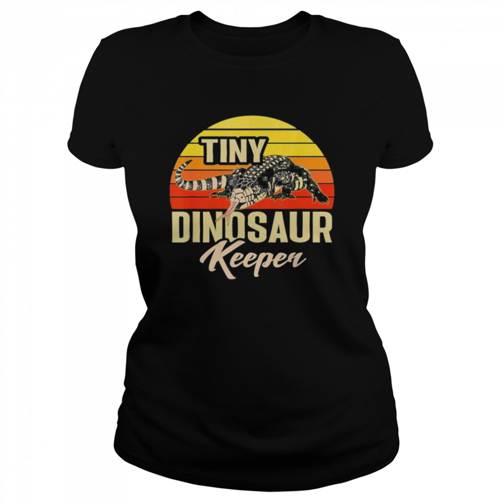 Tegu Lizard Reptile Tiny Dinosaur Keeper Retro Herpetologist T- Classic Women's T-shirt