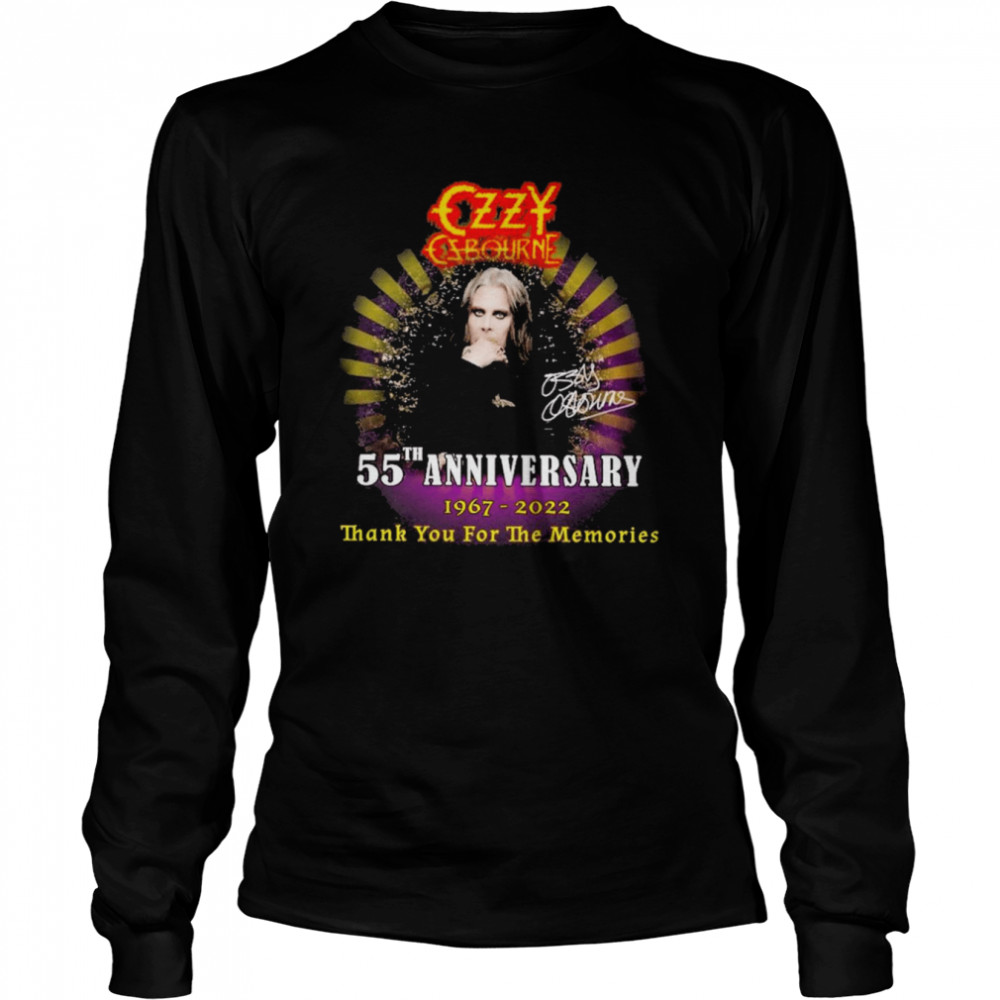The OZZY OSBOURNE 55th anniversary 1967 2022 thank you for the memories shirt Long Sleeved T-shirt