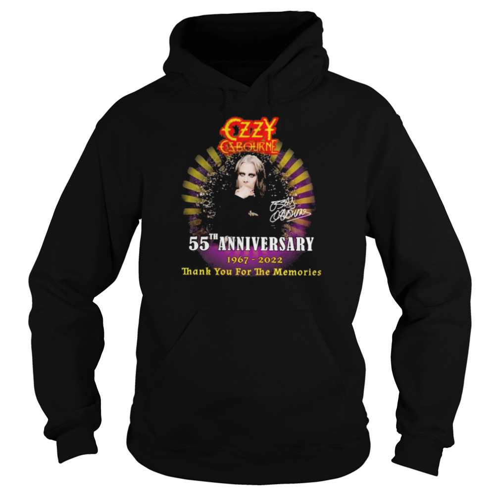 The OZZY OSBOURNE 55th anniversary 1967 2022 thank you for the memories shirt Unisex Hoodie