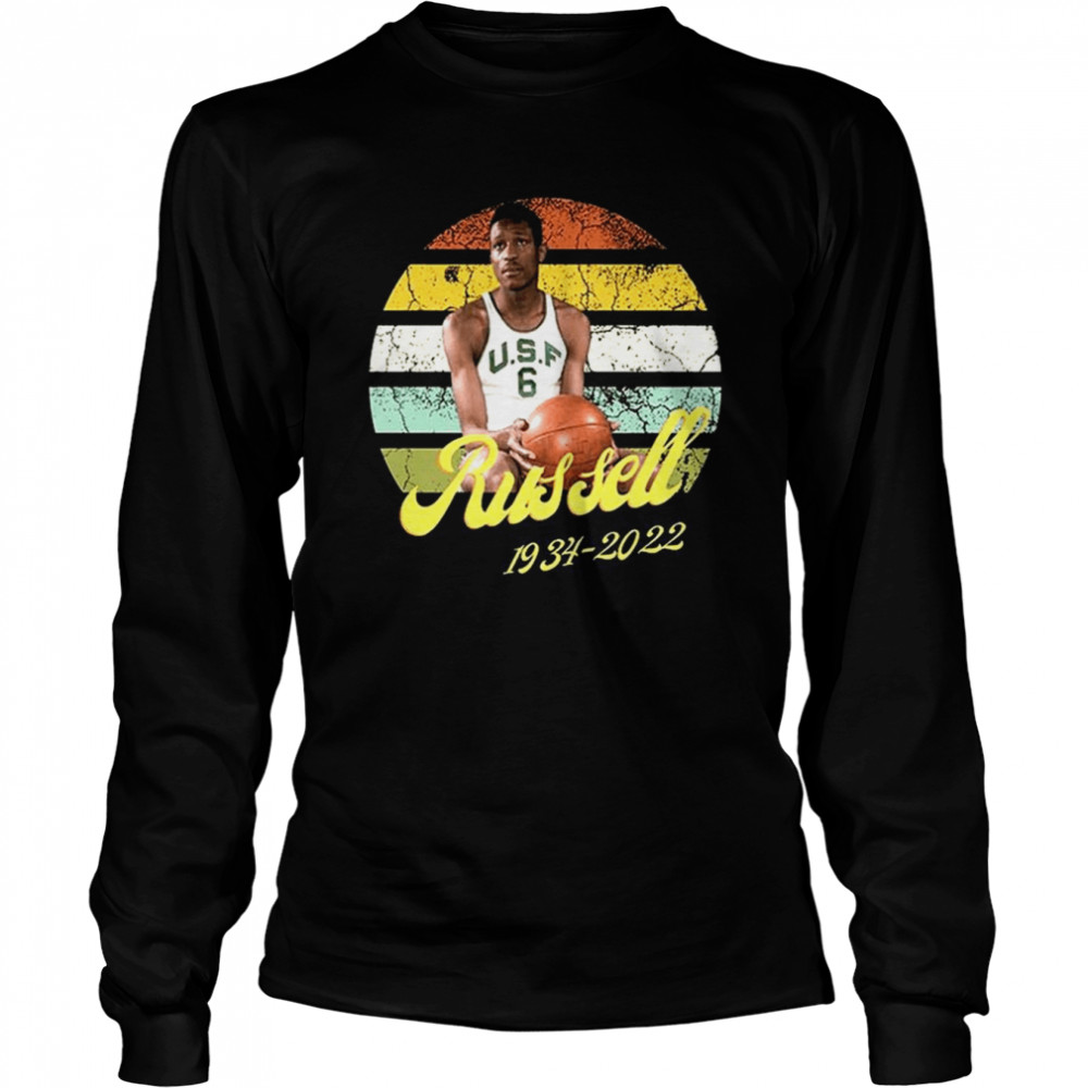 Vintage Bill Russell Legend Rest In Peace shirt Long Sleeved T-shirt
