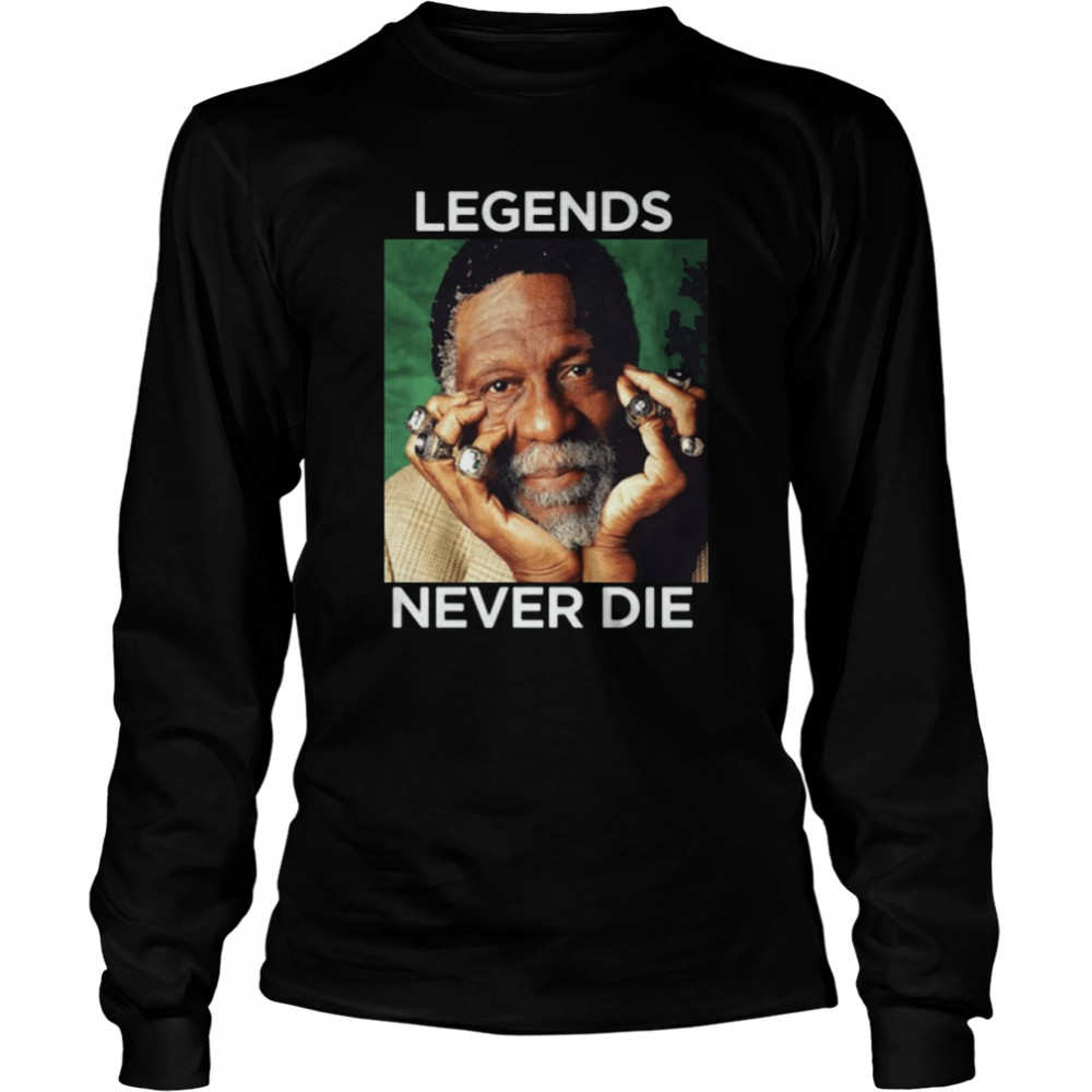 Vintage Rip Legend Bill Russell 1934 – 2022 Legends Never Die shirt Long Sleeved T-shirt