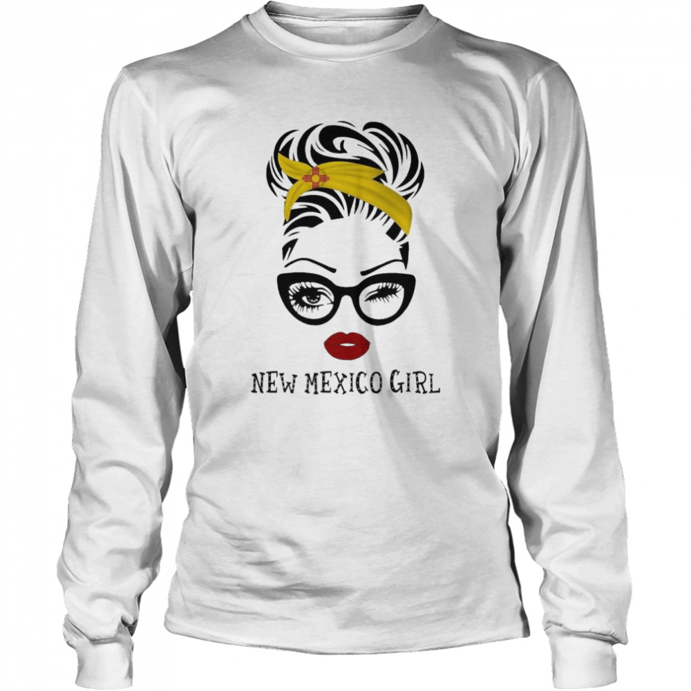 Wink Eyes New Mexico Girl  Long Sleeved T-shirt