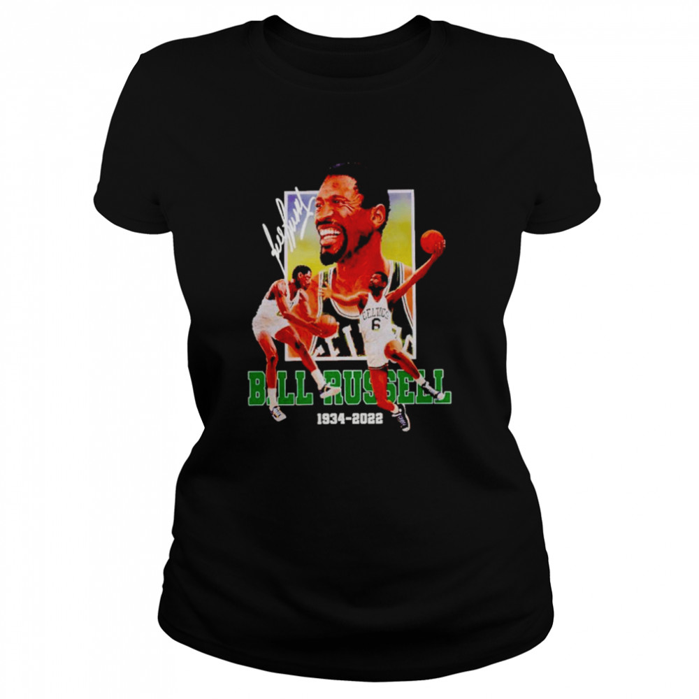 Boston Celtics Bill Russell 1934-2022 signature shirt Classic Women's T-shirt