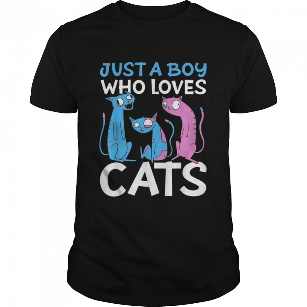 Just a Boy who Loves Cats Shirt