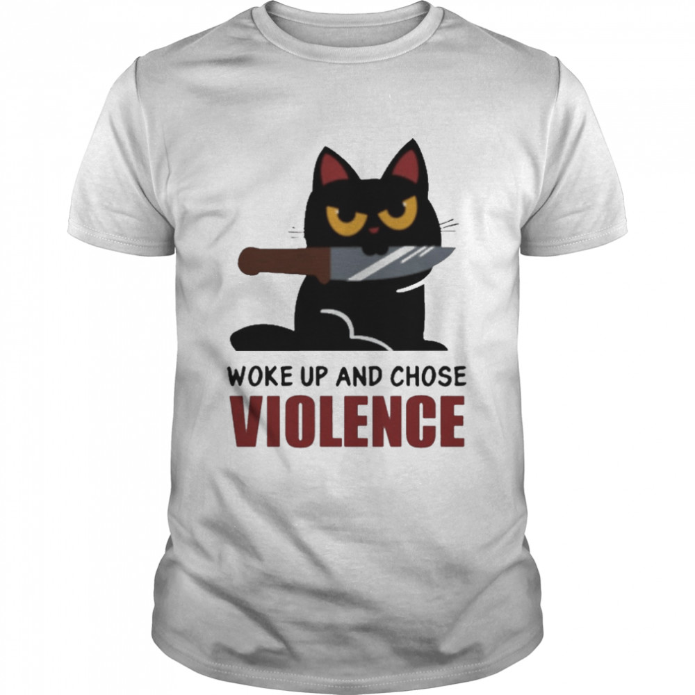 Knife Cat Woke Up And Chose Violence  Classic Men's T-shirt