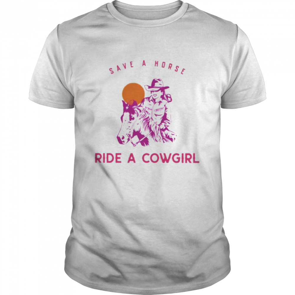 Save a horse ride a cowgirl shirt Classic Men's T-shirt