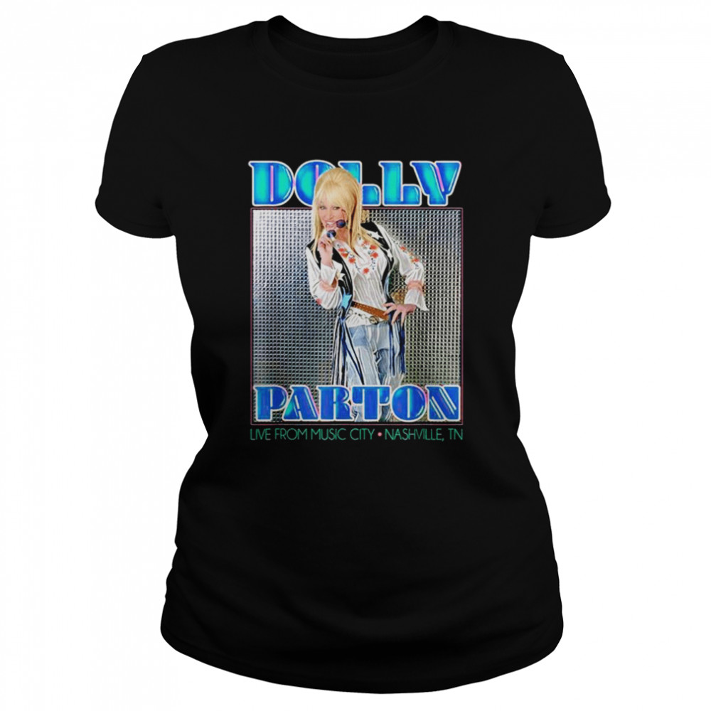 Disco Dolly Parton live from music city nashville shirt Classic Women's T-shirt