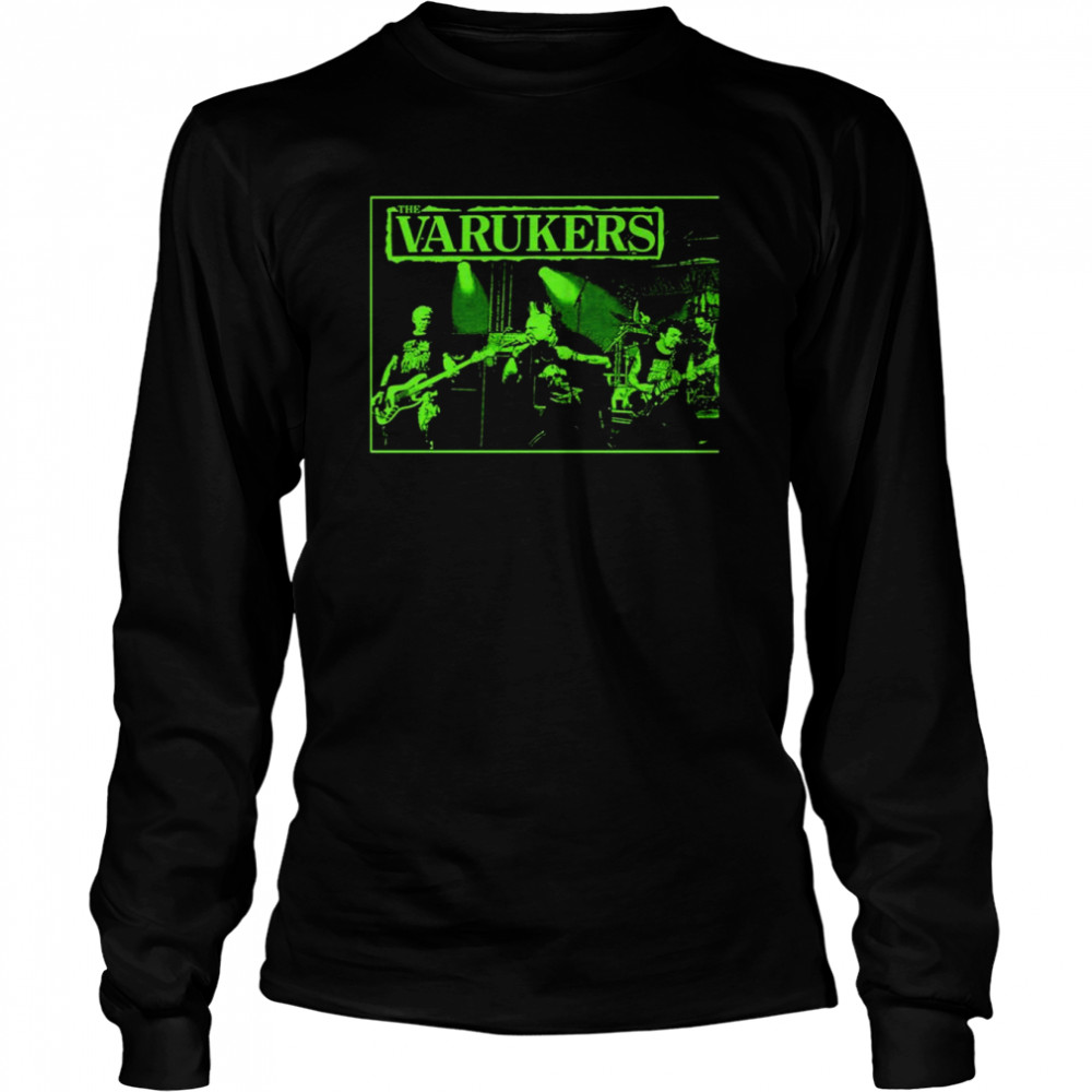 Green Art Retro Band The Varukers shirt Long Sleeved T-shirt